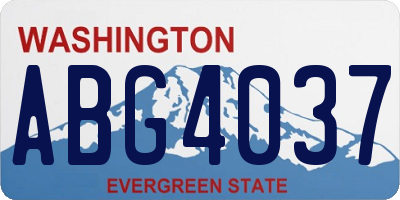 WA license plate ABG4037