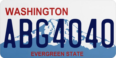 WA license plate ABG4040