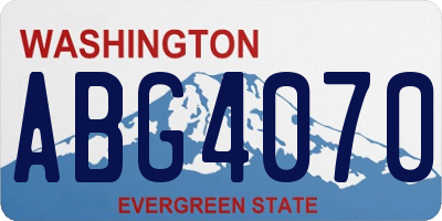 WA license plate ABG4070