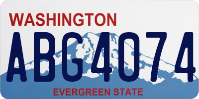 WA license plate ABG4074