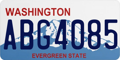 WA license plate ABG4085