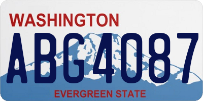 WA license plate ABG4087