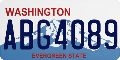 WA license plate ABG4089