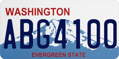 WA license plate ABG4100