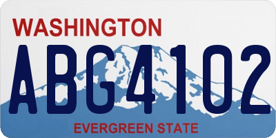 WA license plate ABG4102