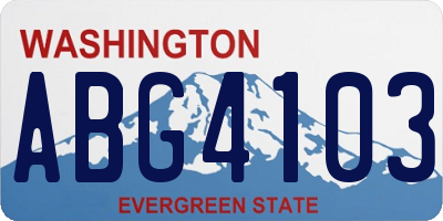 WA license plate ABG4103