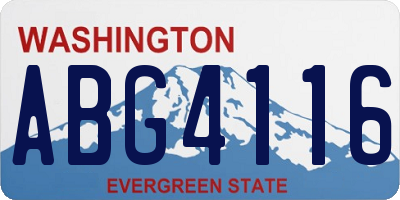 WA license plate ABG4116