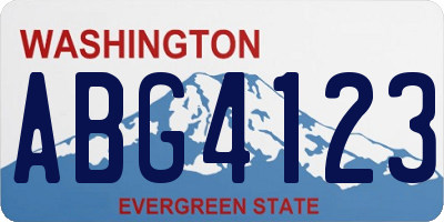 WA license plate ABG4123