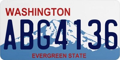 WA license plate ABG4136