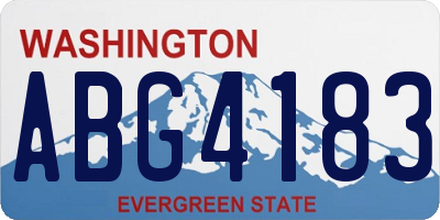 WA license plate ABG4183
