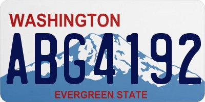 WA license plate ABG4192