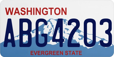 WA license plate ABG4203