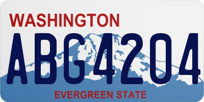 WA license plate ABG4204