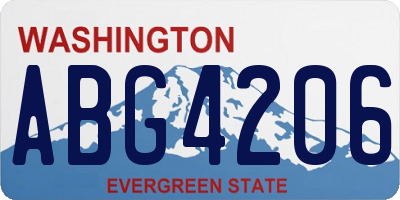 WA license plate ABG4206