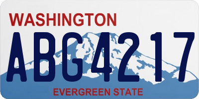WA license plate ABG4217