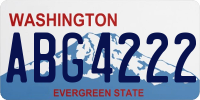 WA license plate ABG4222
