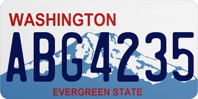 WA license plate ABG4235