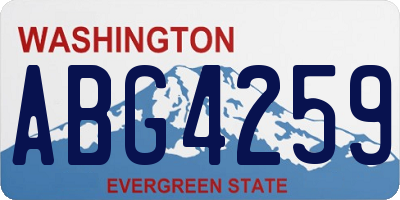 WA license plate ABG4259