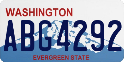 WA license plate ABG4292