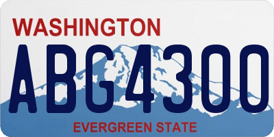 WA license plate ABG4300