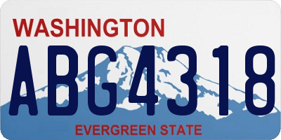 WA license plate ABG4318