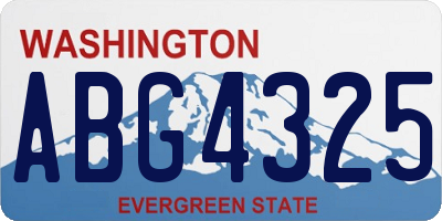 WA license plate ABG4325