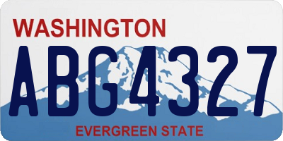 WA license plate ABG4327