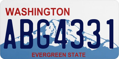 WA license plate ABG4331