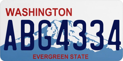 WA license plate ABG4334