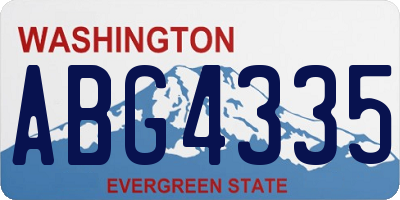 WA license plate ABG4335