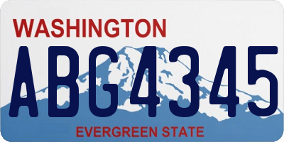 WA license plate ABG4345