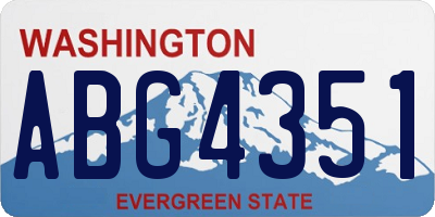 WA license plate ABG4351
