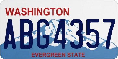 WA license plate ABG4357