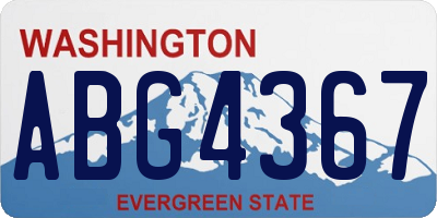 WA license plate ABG4367