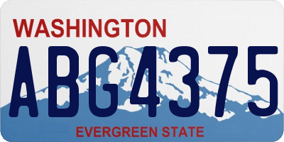 WA license plate ABG4375