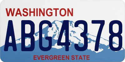 WA license plate ABG4378