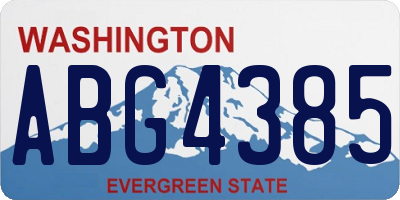 WA license plate ABG4385