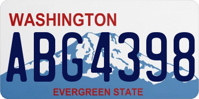 WA license plate ABG4398