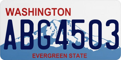 WA license plate ABG4503