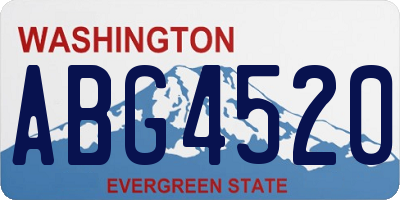 WA license plate ABG4520