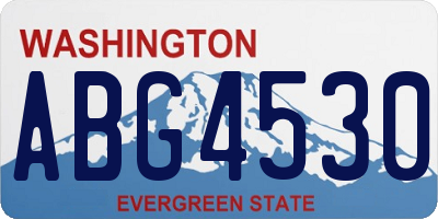 WA license plate ABG4530