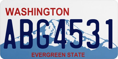 WA license plate ABG4531