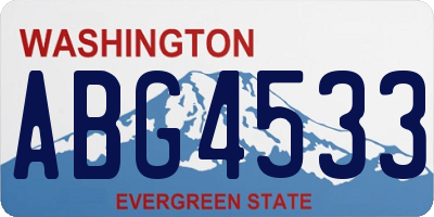WA license plate ABG4533