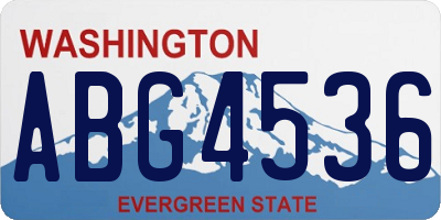 WA license plate ABG4536