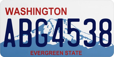 WA license plate ABG4538