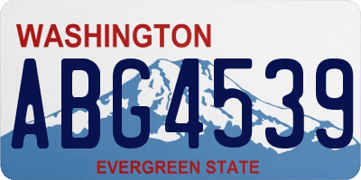 WA license plate ABG4539