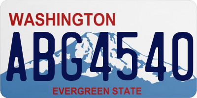 WA license plate ABG4540
