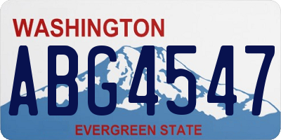 WA license plate ABG4547
