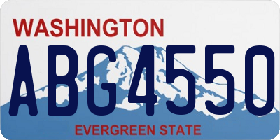 WA license plate ABG4550