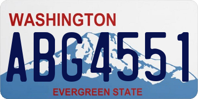 WA license plate ABG4551